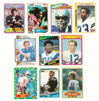1972-92 NFL Hall of Famers and Stars Card Collection (47) Including a Steve Young Signed USFL Rookie Card (JSA Auction LOA)
